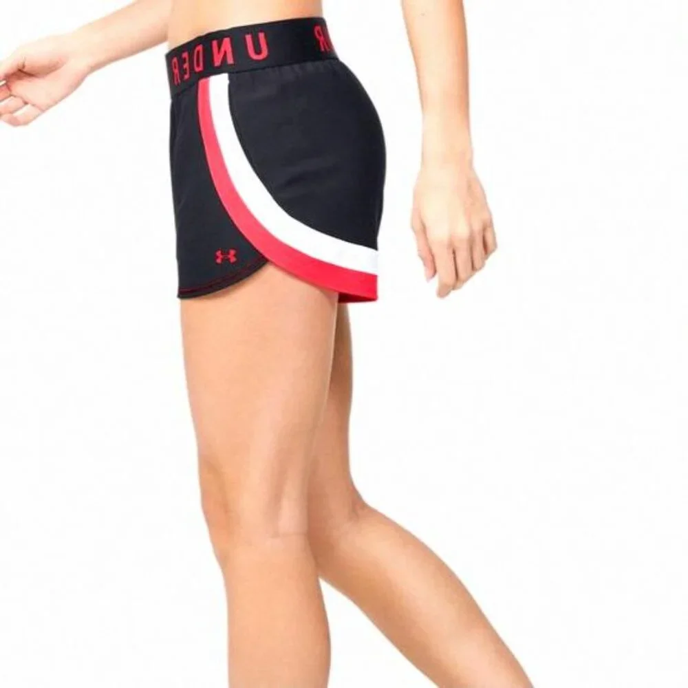 🌸 Sale 🌸 Under Armour Black Play Up Stripe Shorts 001 1351978 Women's Pockets